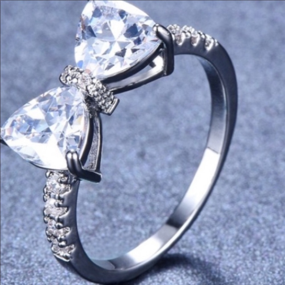 R-AS 925 Sterling Silver Filled Four Claw Ring Size 6 - Picture 5 of 14